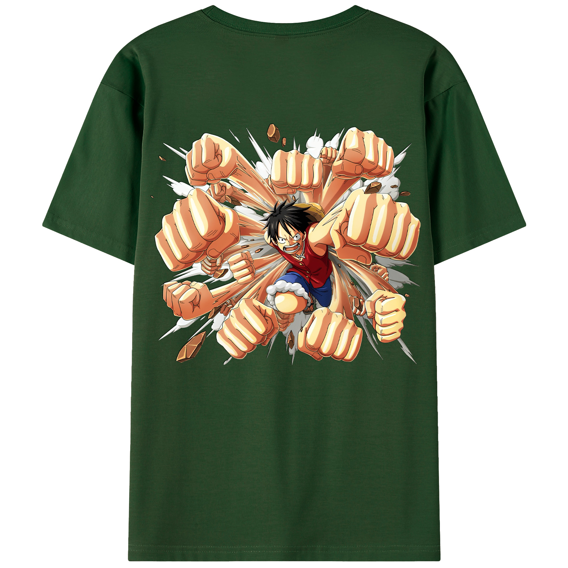 ワンピース モンキー・D・ルフィ ONE PIECE Monkey D. Luffy 綿100％半袖Tシャツ（背面プリント）
